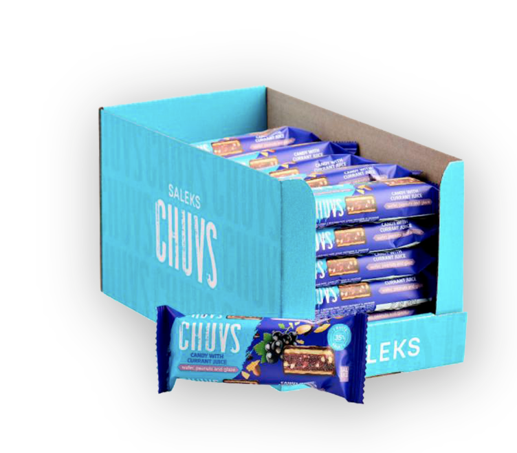 Цукерка Чавз з яблучним пюре соком смородини та смаженим арахісом 30г